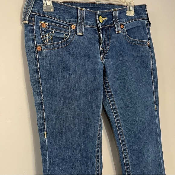 Vintage Y2K True Religion bootcut medium wash jeans retro 1990s rockstar hippie - Picture 6 of 15